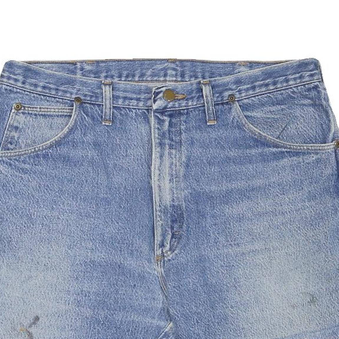 WRANGLER Womens Denim Blue Cut-Off Shorts XL W36 Casual Cotton Blend