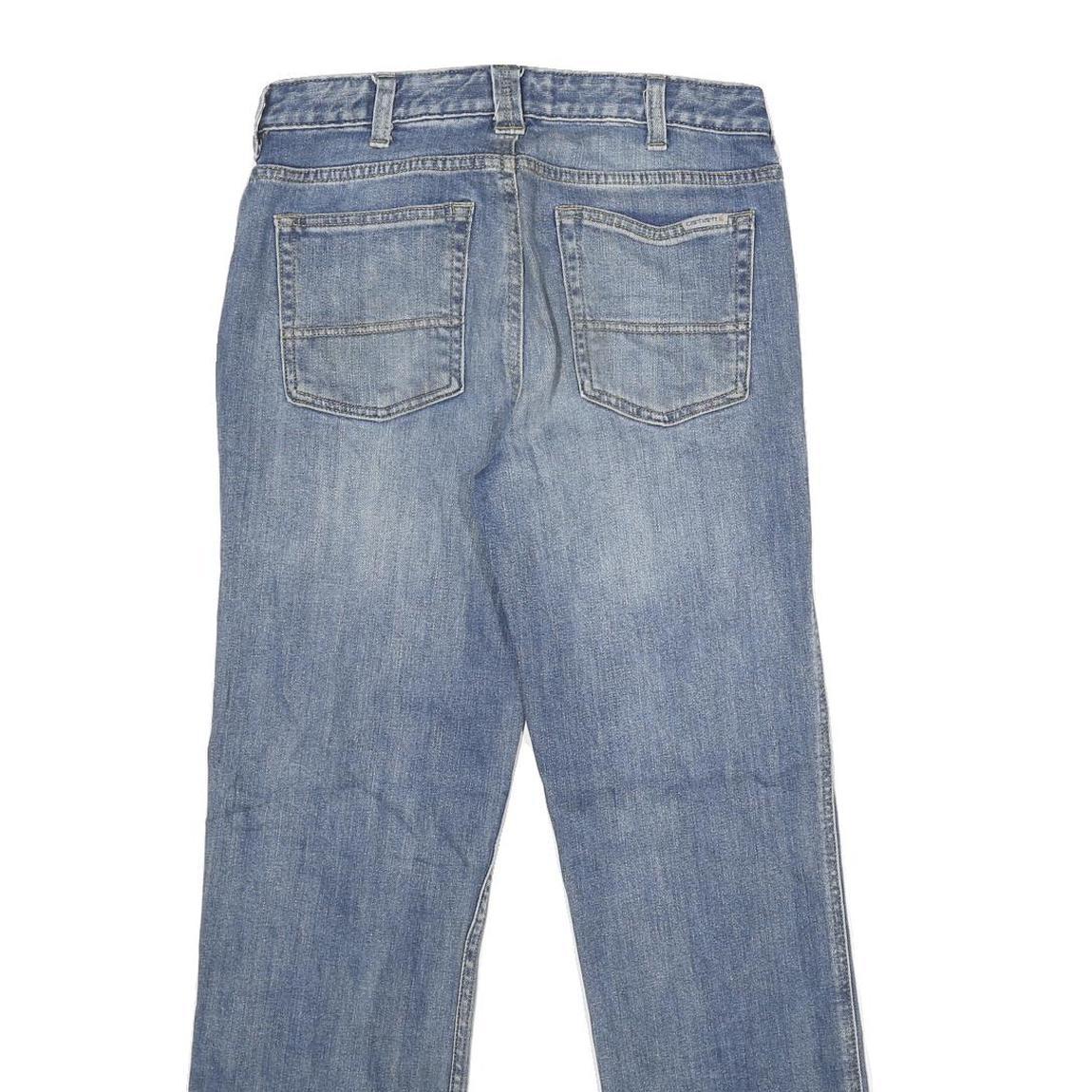 CARHARTT Womens Classic Blue Denim Straight Leg Jeans Cotton Blend W30 L30 Zip