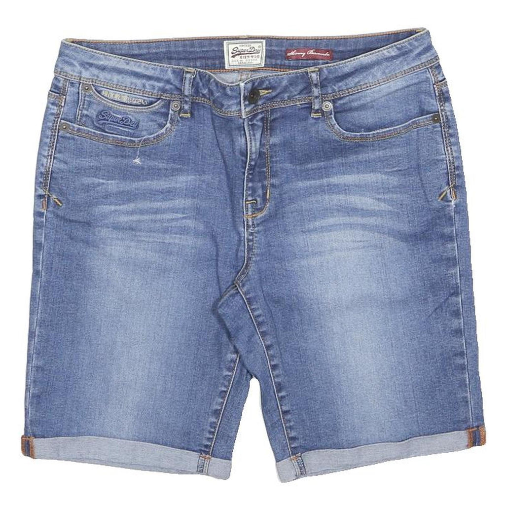 SUPERDRY Womens Denim Blue Casual Shorts S W30 Stylish Summer Wear