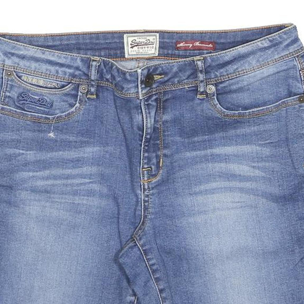 SUPERDRY Womens Denim Blue Casual Shorts S W30 Stylish Summer Wear