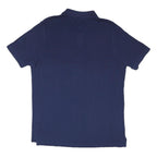 TOMMY HILFIGER Mens Blue Short Sleeve Plain Polo Shirt XL Cotton Blend Casual