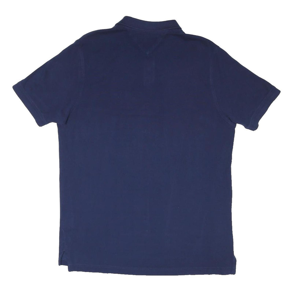 TOMMY HILFIGER Mens Blue Short Sleeve Plain Polo Shirt XL Cotton Blend Casual