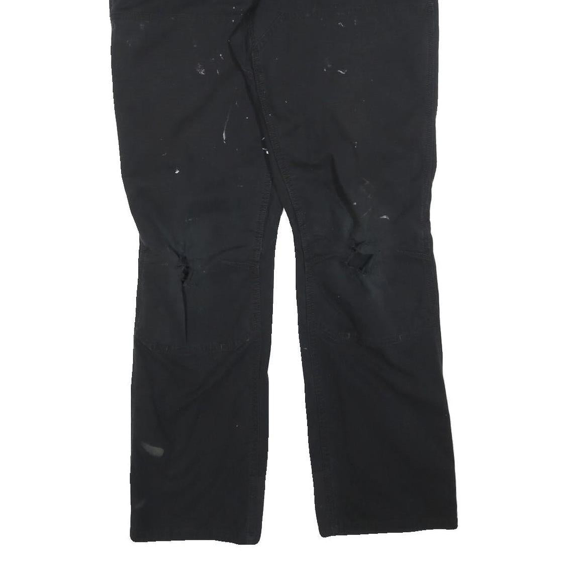 CARHARTT Mens Cotton Blend Black Regular Fit Trousers W32 L30 Workwear Zip