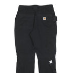 CARHARTT Mens Cotton Blend Black Regular Fit Trousers W32 L30 Workwear Zip
