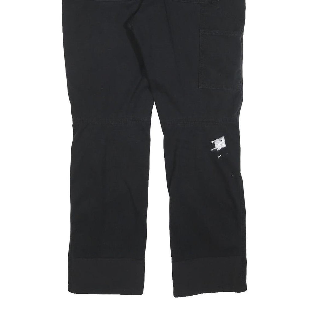 CARHARTT Mens Cotton Blend Black Regular Fit Trousers W32 L30 Workwear Zip