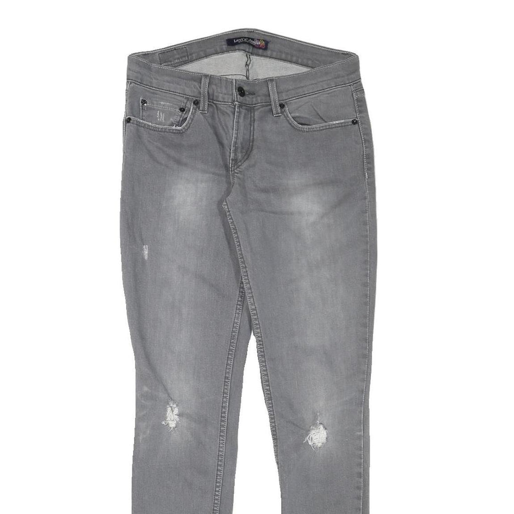LEVI'S Womens Grey Slim Skinny Denim Light W29 L31 Distressed Cotton Blend Jeans