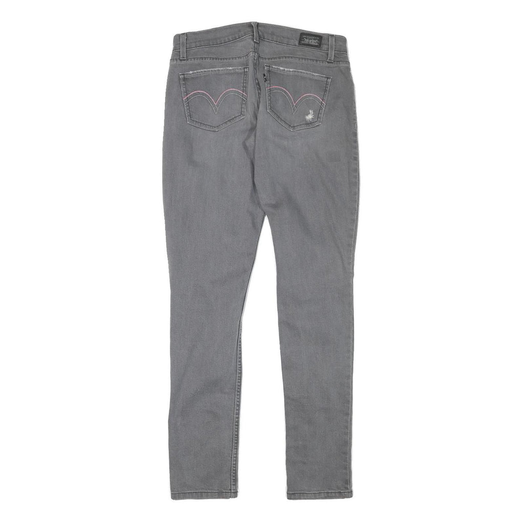 LEVI'S Womens Grey Slim Skinny Denim Light W29 L31 Distressed Cotton Blend Jeans