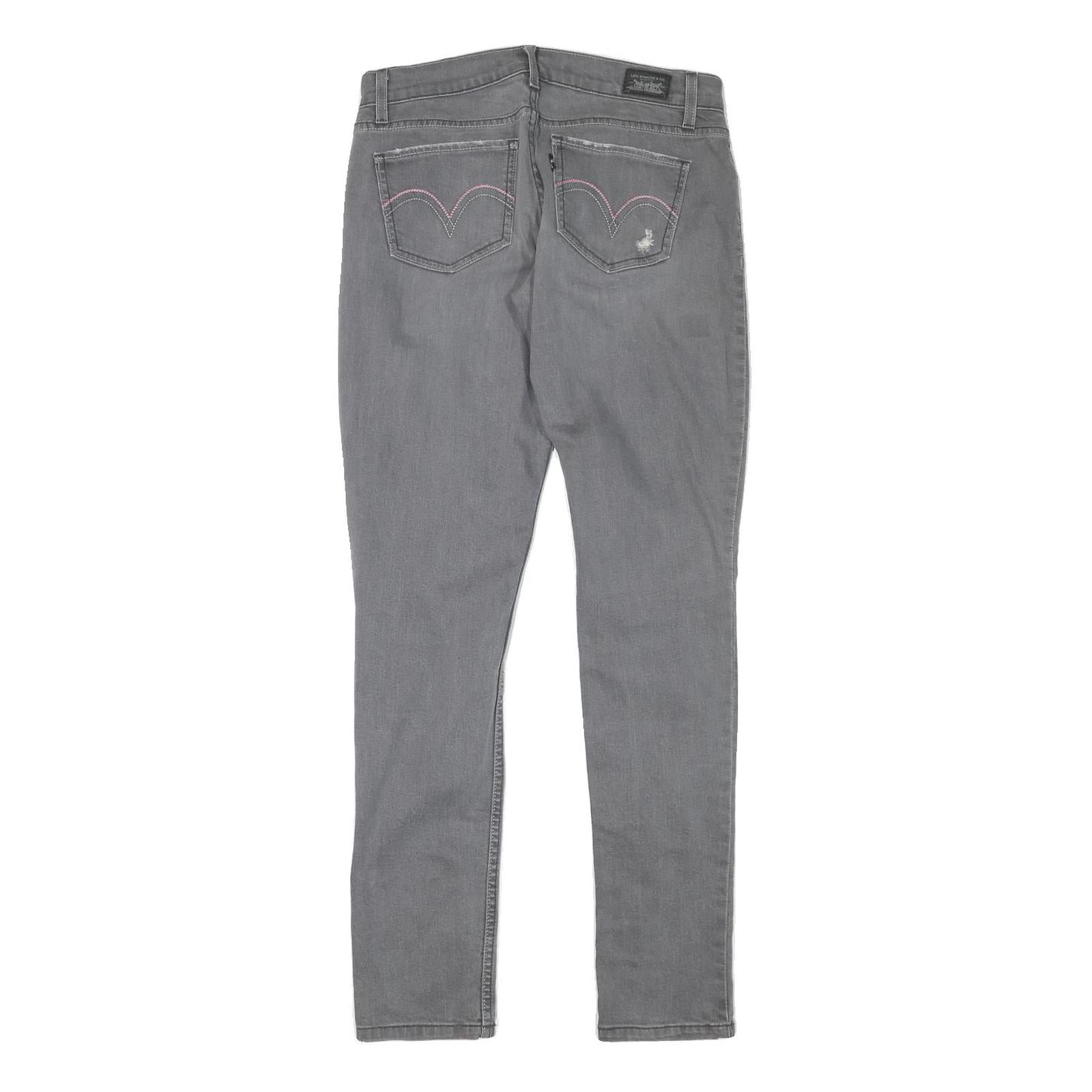 LEVI'S Womens Grey Slim Skinny Denim Light W29 L31 Distressed Cotton Blend Jeans