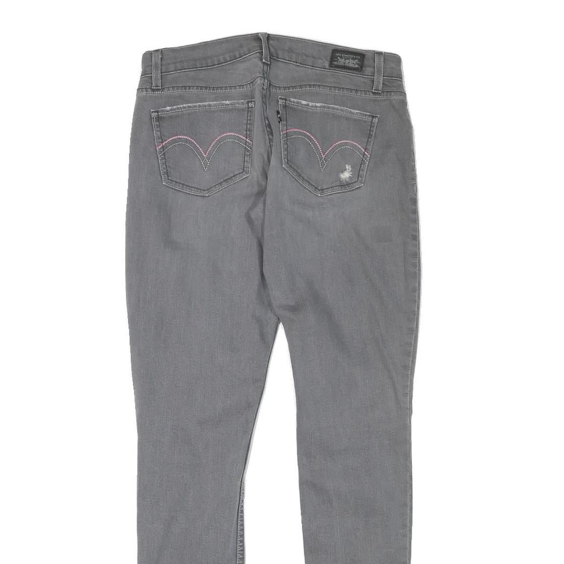 LEVI'S Womens Grey Slim Skinny Denim Light W29 L31 Distressed Cotton Blend Jeans