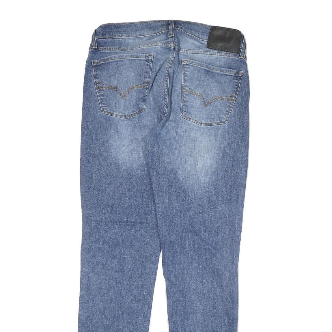 GUESS Womens Slim Blue Denim Slim Jeans W30 L31 Cotton Blend Zip Casual