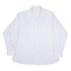 BURBERRY Mens Blue Check Cotton Shirt XL Classic Long Sleeve Button Shirt