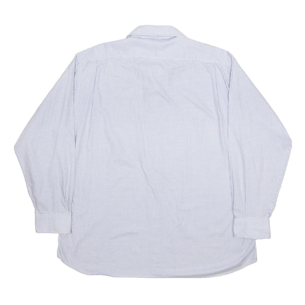 BURBERRY Mens Blue Check Cotton Shirt XL Classic Long Sleeve Button Shirt