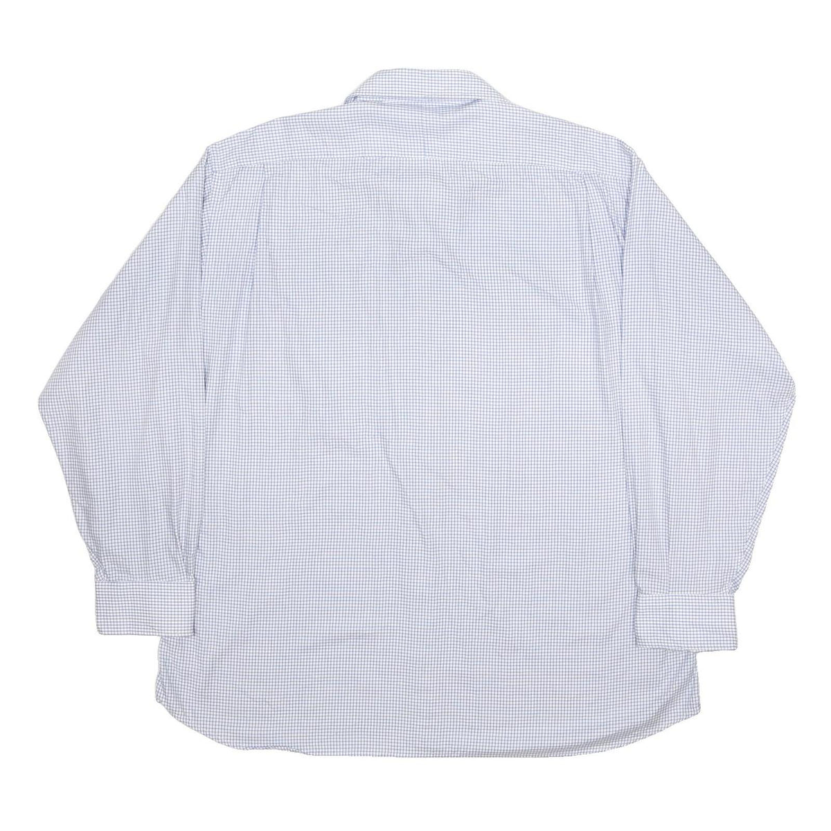 BURBERRY Mens Blue Check Cotton Shirt XL Classic Long Sleeve Button Shirt
