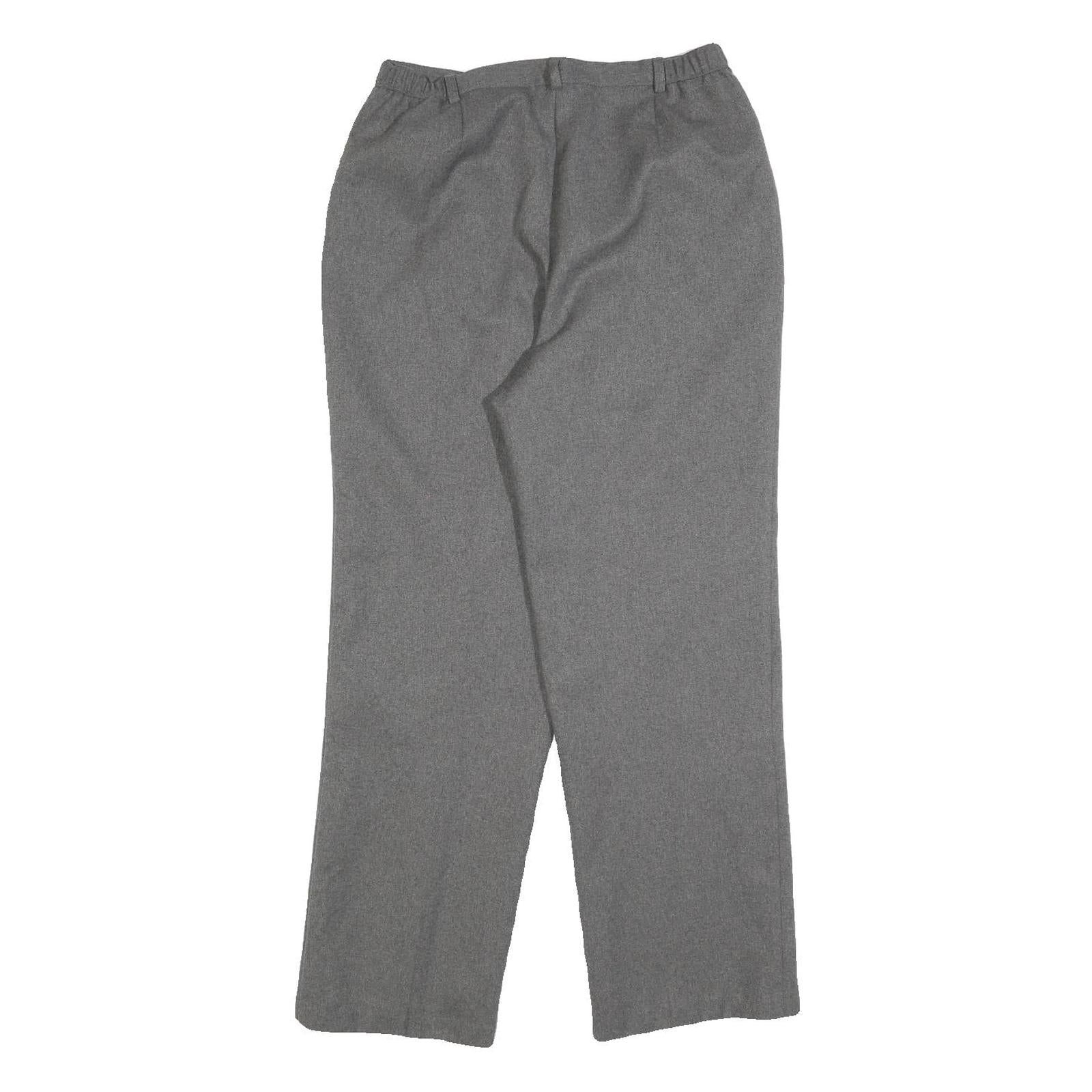SAG HARBOR Womens Polyester Grey Regular Fit Straight Leg Trousers W28 L28