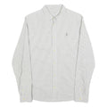 ALL SAINTS Mens White & Grey Striped Cotton Shirt S Slim Fit Casual Button Down
