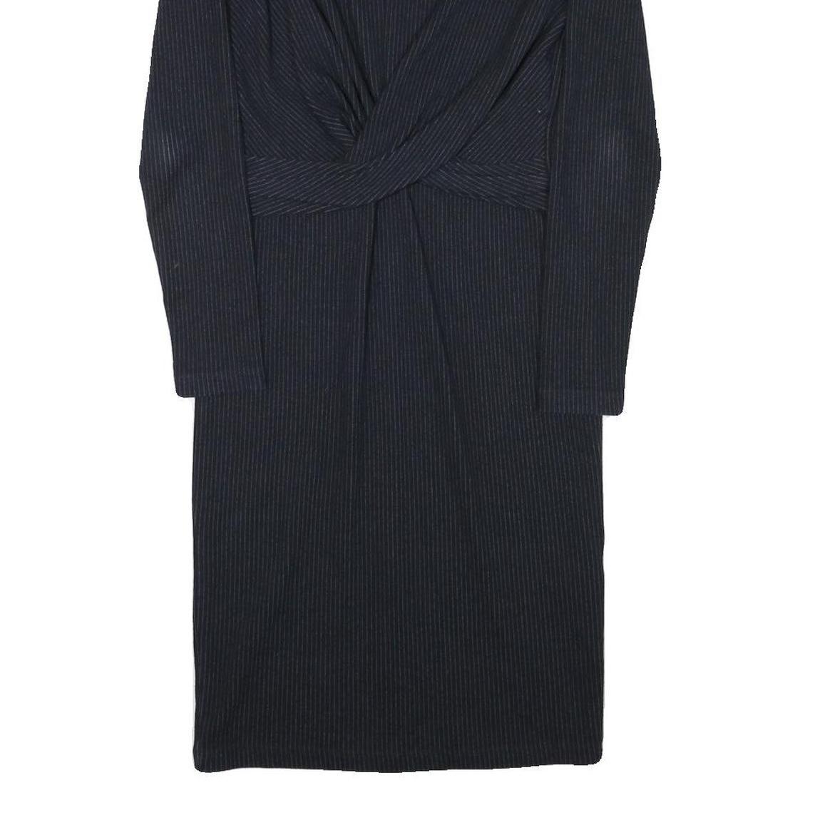 WHISTLES Womens Black Fit & Flare Cotton Blend Plain Long Sleeve Midi Dress S