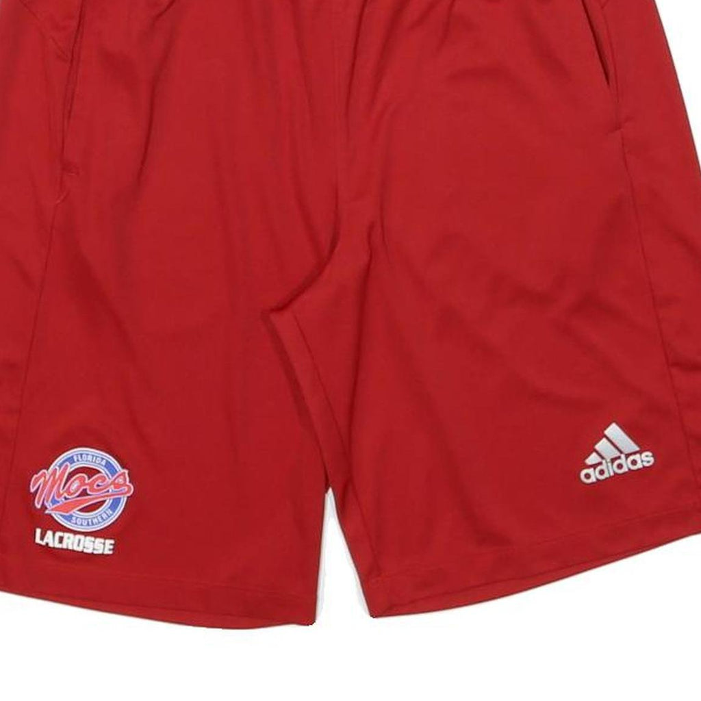 ADIDAS Mens Red & Black Lacrosse Polyester Blend Sports Shorts M W26 Athletic