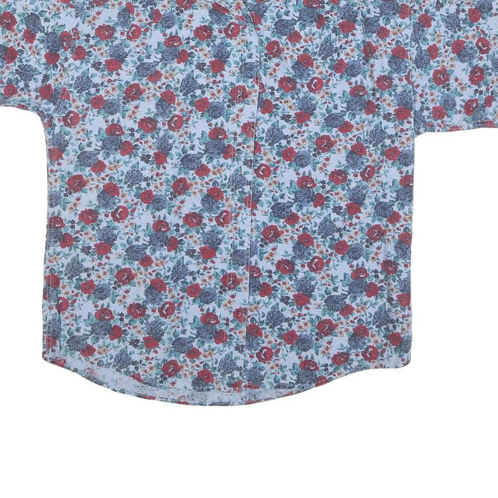WOOLRICH Womens Blue Red Floral Casual Shirt L Cotton Blend Pattern