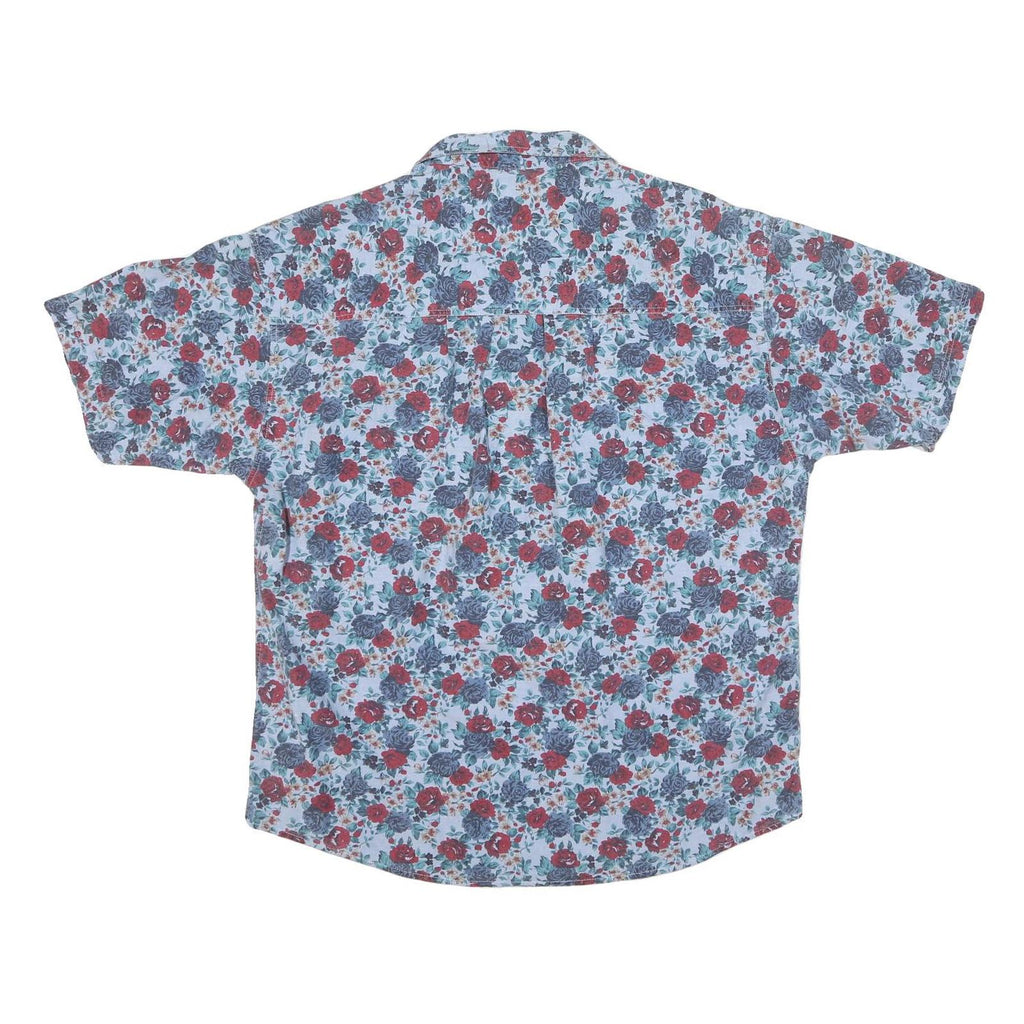 WOOLRICH Womens Blue Red Floral Casual Shirt L Cotton Blend Pattern