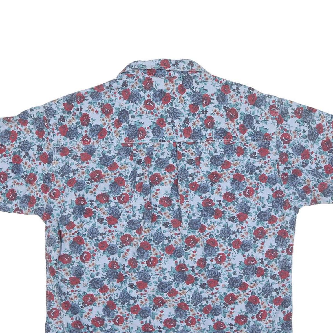 WOOLRICH Womens Blue Red Floral Casual Shirt L Cotton Blend Pattern