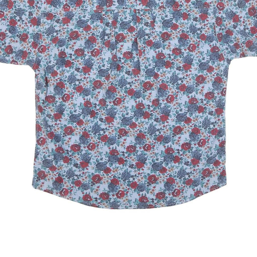 WOOLRICH Womens Blue Red Floral Casual Shirt L Cotton Blend Pattern