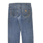 CARHARTT Mens Regular Fit Blue Denim Jeans W36 L32 Zip Cotton Blend