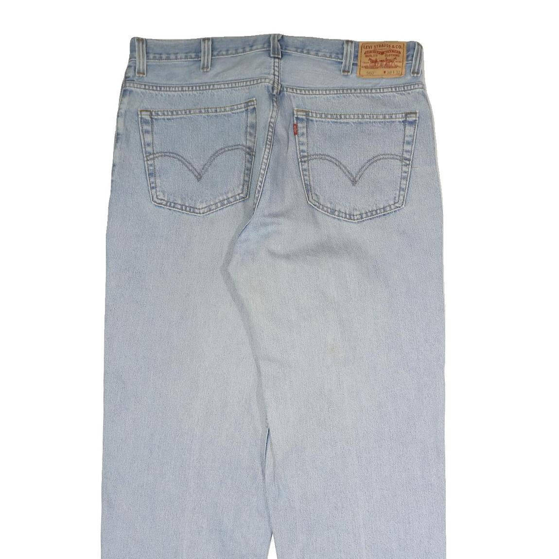 LEVI'S 560 Mens Jeans Blue Regular Loose Denim Light W38 L32 Comfort Fit