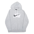 NIKE Mens Grey Hoodie M Cotton Blend Pullover Casual Sportswear