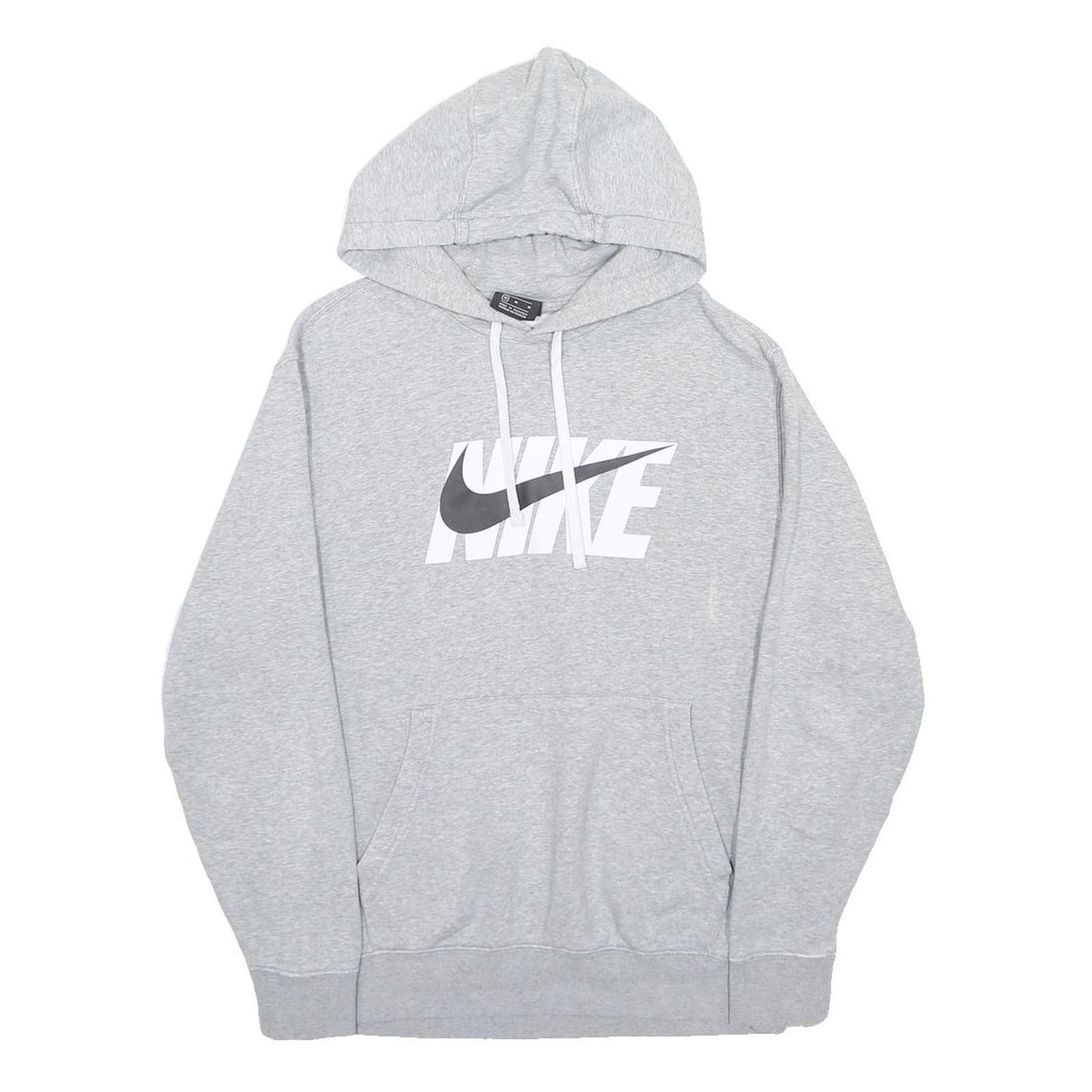 NIKE Mens Grey Hoodie M Cotton Blend Pullover Casual Sportswear