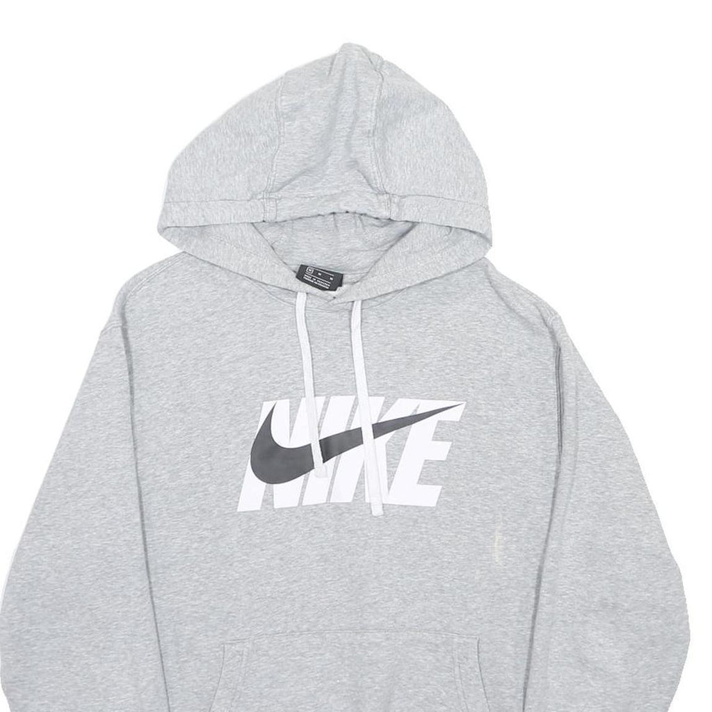 NIKE Mens Grey Hoodie M Cotton Blend Pullover Casual Sportswear