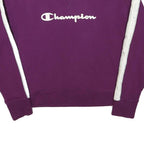 CHAMPION Womens Purple & White Crew Neck L Cotton Blend Logo Sweatshirt