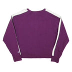 CHAMPION Womens Purple & White Crew Neck L Cotton Blend Logo Sweatshirt