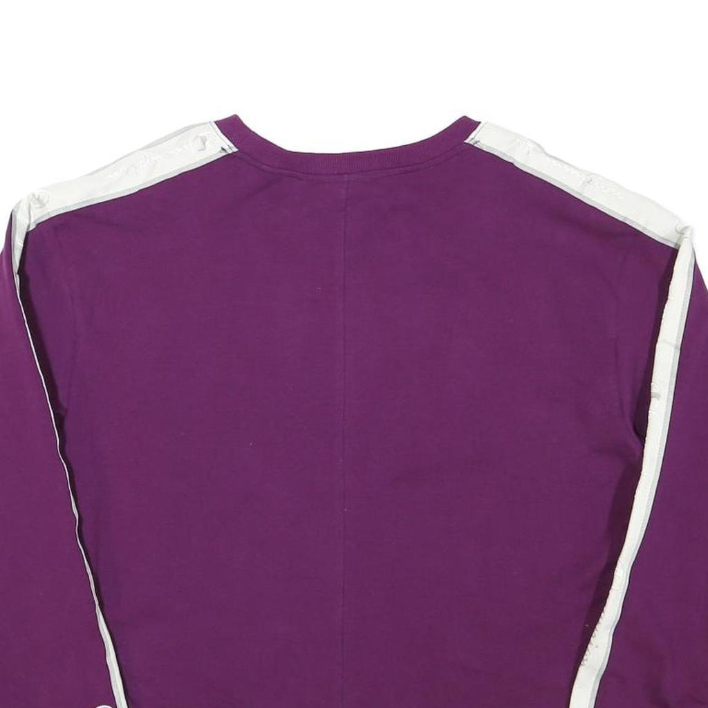 CHAMPION Womens Purple & White Crew Neck L Cotton Blend Logo Sweatshirt