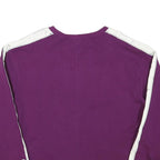 CHAMPION Womens Purple & White Crew Neck L Cotton Blend Logo Sweatshirt