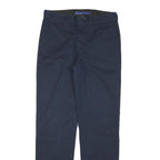 DICKIES Mens Cotton Blend Navy Regular Fit Straight Leg Trousers W28 L30