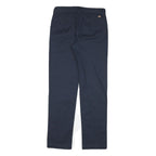 DICKIES Mens Cotton Blend Navy Regular Fit Straight Leg Trousers W28 L30