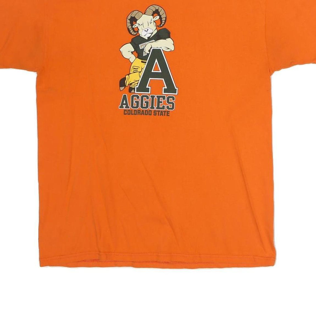 CHAMPION Mens Orange Colorado State Aggies Graphic T-Shirt L Short Sleeve Crew