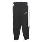 PUMA Mens Joggers Black & White Regular Tapered M W28 L28 Cotton Blend Casual