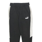 PUMA Mens Joggers Black & White Regular Tapered M W28 L28 Cotton Blend Casual