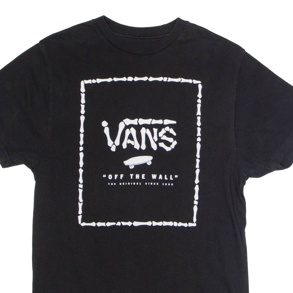 VANS Custom Fit Mens T-Shirt Black Crew Neck S