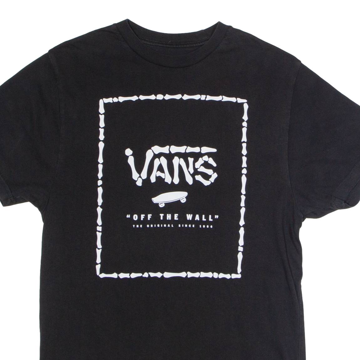 VANS Custom Fit Mens T-Shirt Black Crew Neck S