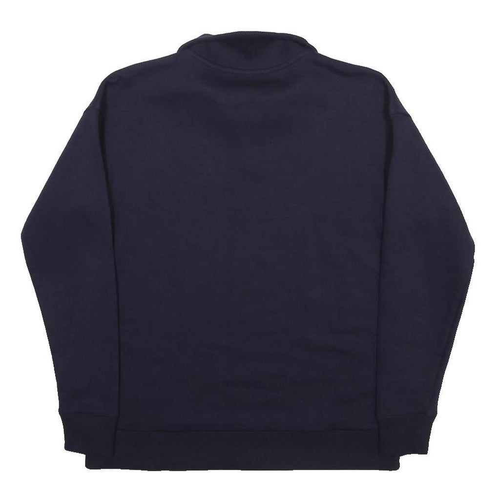 CALVIN KLEIN JEANS Mens Blue 1/4 Zip S Sweatshirt Logo Pullover Cotton Blend