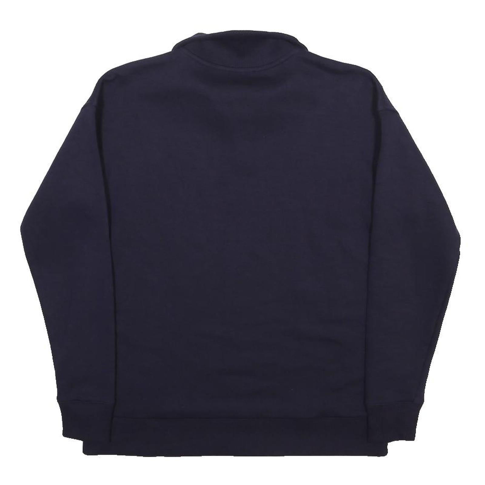 CALVIN KLEIN JEANS Mens Blue 1/4 Zip S Sweatshirt Logo Pullover Cotton Blend