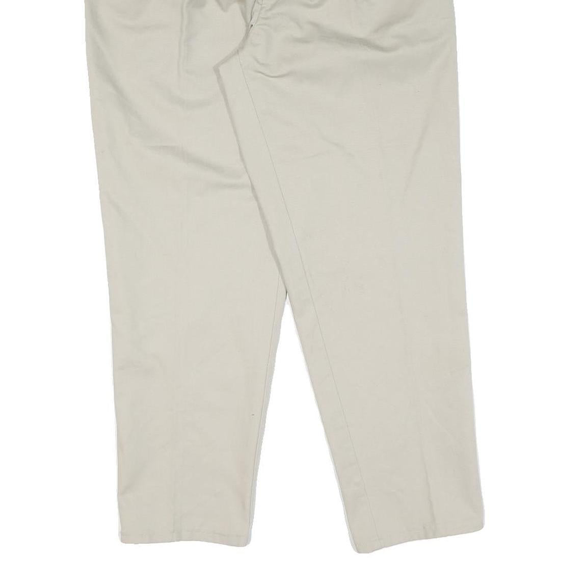 Mens Slim Beige Cotton Blend Slim Fit Trousers W30 L30 Casual Smart Zip