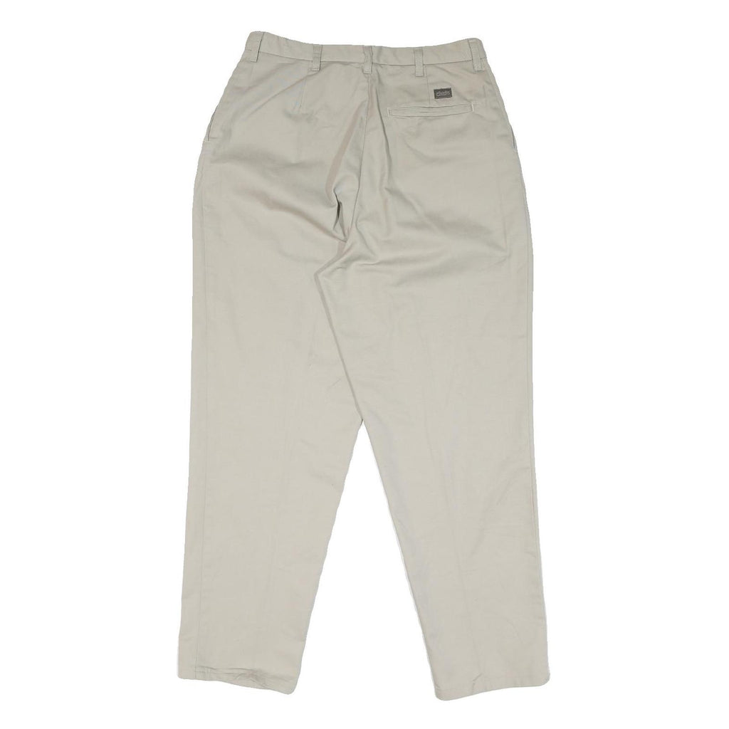 Mens Slim Beige Cotton Blend Slim Fit Trousers W30 L30 Casual Smart Zip