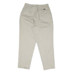 Mens Slim Beige Cotton Blend Slim Fit Trousers W30 L30 Casual Smart Zip