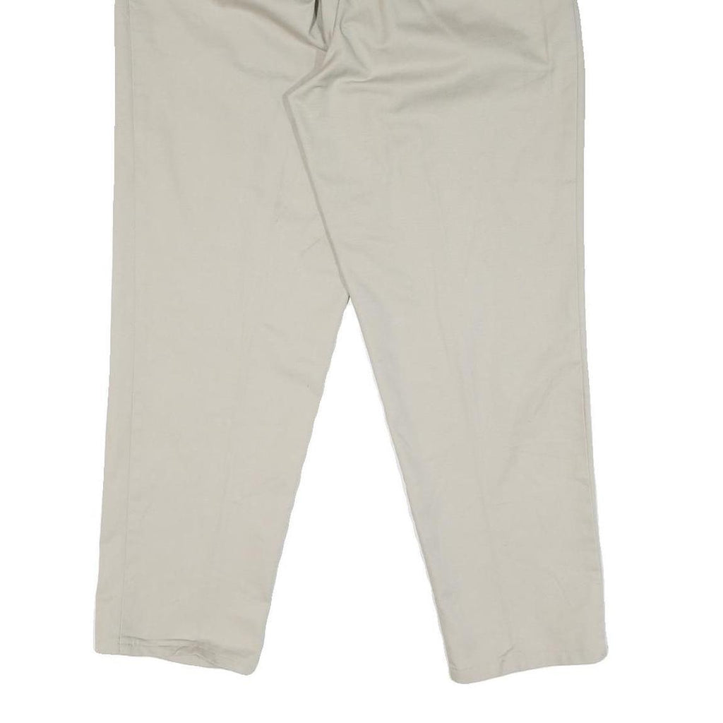 Mens Slim Beige Cotton Blend Slim Fit Trousers W30 L30 Casual Smart Zip