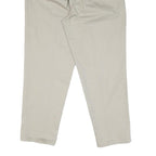 Mens Slim Beige Cotton Blend Slim Fit Trousers W30 L30 Casual Smart Zip