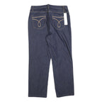 CALVIN KLEIN JEANS Womens Blue Regular Straight Denim Raw W32 L28 Zip Waistband