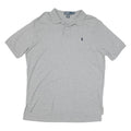 POLO RALPH LAUREN Mens Grey Short Sleeve Plain XL Cotton Blend Polo Shirt Casual